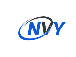 NVY letter creative modern elegant swoosh logo design