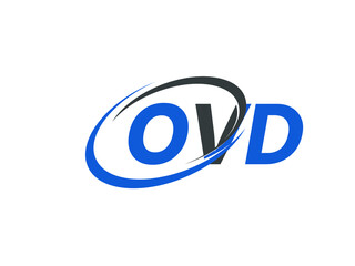 OVD letter creative modern elegant swoosh logo design