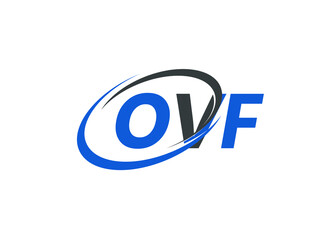 OVF letter creative modern elegant swoosh logo design