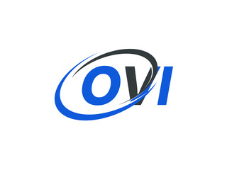 OVI letter creative modern elegant swoosh logo design