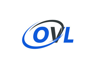 Obraz premium OVL letter creative modern elegant swoosh logo design