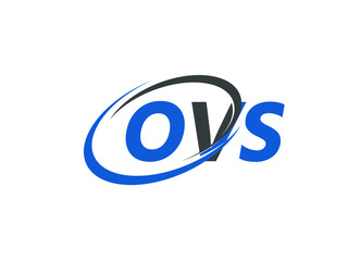 OVS letter creative modern elegant swoosh logo design