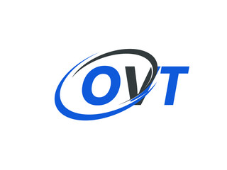 OVT letter creative modern elegant swoosh logo design