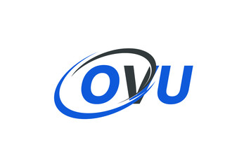 OVU letter creative modern elegant swoosh logo design