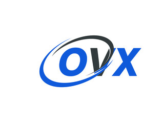 OVX letter creative modern elegant swoosh logo design