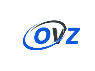 OVZ letter creative modern elegant swoosh logo design