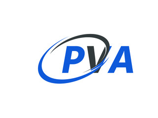 PVA letter creative modern elegant swoosh logo design