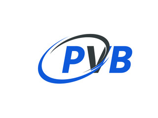 PVB letter creative modern elegant swoosh logo design