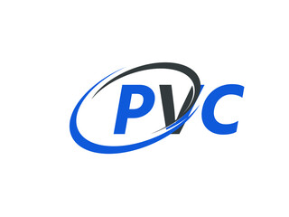 PVC letter creative modern elegant swoosh logo design