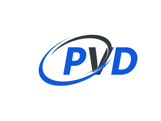 PVD letter creative modern elegant swoosh logo design