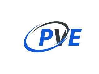 PVE letter creative modern elegant swoosh logo design