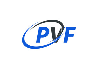 PVF letter creative modern elegant swoosh logo design