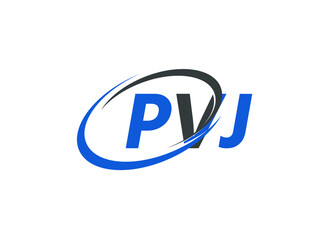 PVJ letter creative modern elegant swoosh logo design