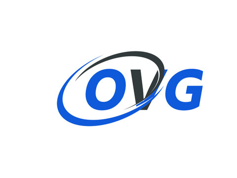 OVG letter creative modern elegant swoosh logo design