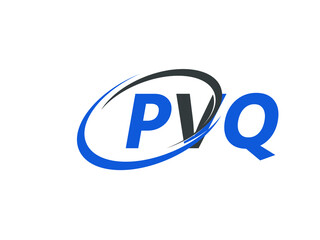 PVQ letter creative modern elegant swoosh logo design
