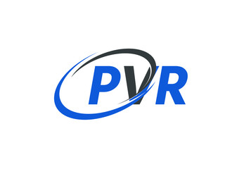 PVR letter creative modern elegant swoosh logo design