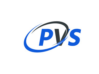 PVS letter creative modern elegant swoosh logo design