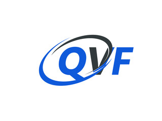 QVF letter creative modern elegant swoosh logo design