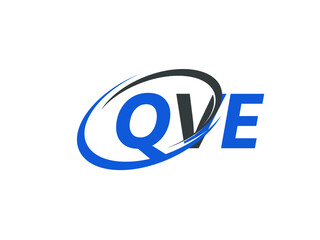 QVE letter creative modern elegant swoosh logo design