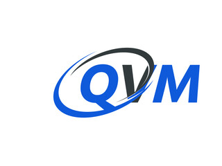 QVM letter creative modern elegant swoosh logo design