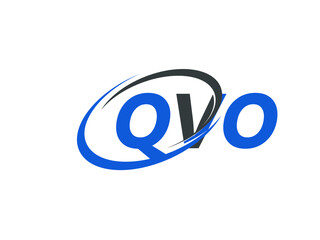 QVO letter creative modern elegant swoosh logo design