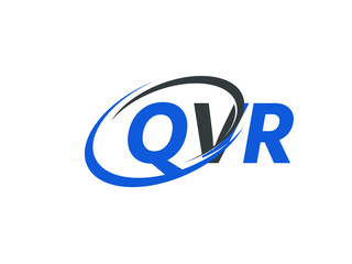 QVR letter creative modern elegant swoosh logo design