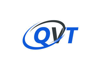 QVT letter creative modern elegant swoosh logo design