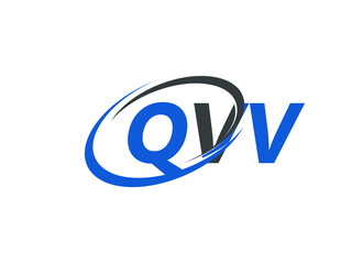 QVV letter creative modern elegant swoosh logo design