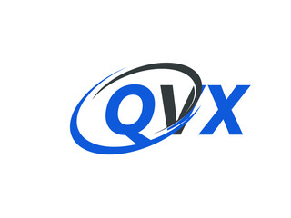QVX letter creative modern elegant swoosh logo design