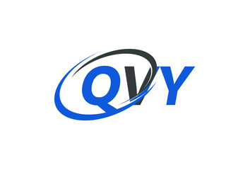 QVY letter creative modern elegant swoosh logo design