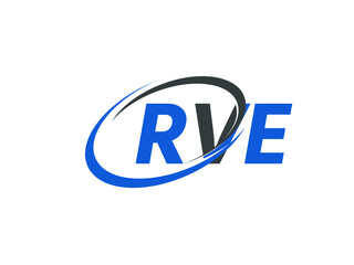 RVE letter creative modern elegant swoosh logo design