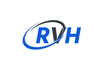 RVH letter creative modern elegant swoosh logo design