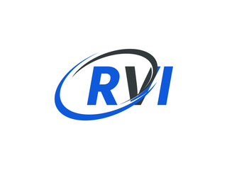 RVI letter creative modern elegant swoosh logo design