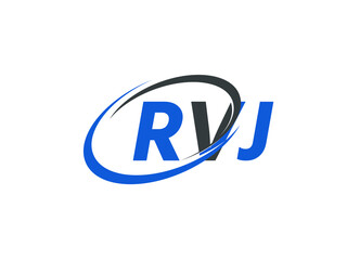 RVJ letter creative modern elegant swoosh logo design