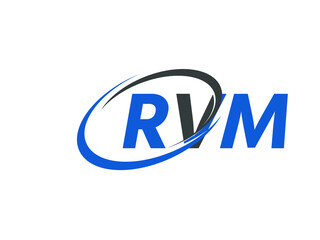 RVM letter creative modern elegant swoosh logo design