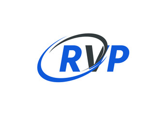 RVP letter creative modern elegant swoosh logo design