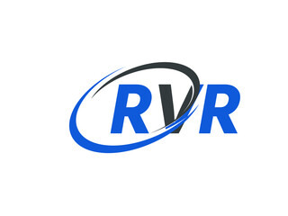 RVR letter creative modern elegant swoosh logo design