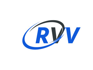 RVV letter creative modern elegant swoosh logo design