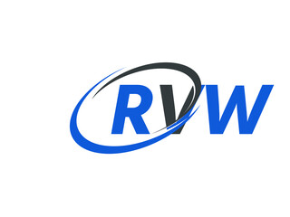 RVW letter creative modern elegant swoosh logo design