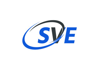 SVE letter creative modern elegant swoosh logo design