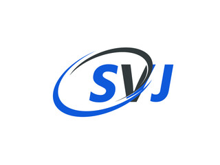 SVJ letter creative modern elegant swoosh logo design