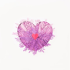 heart made of paper on a white background