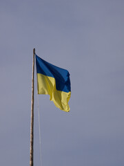 Ukrainian flag hoisted in flagpole