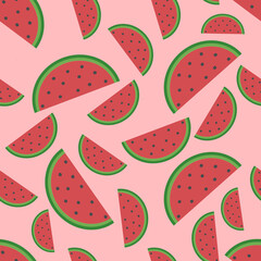 illustration of a seamless patern of watermelon berries for printing on tablecloths, posters, gift paper, for printing on clothes, dishes, textiles, home goods.
