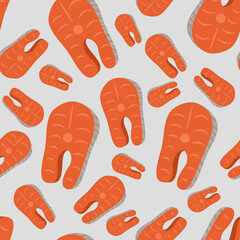 illustration of a seamless patern fish salmon for printing on a tablecloth, gift paper, for printing on clothes, dishes, textiles, home goods.
