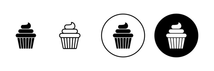 Cup cake icons set. Cup cake sign and symbol