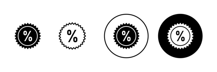 Discount icons set. Discount tag sign and symbol