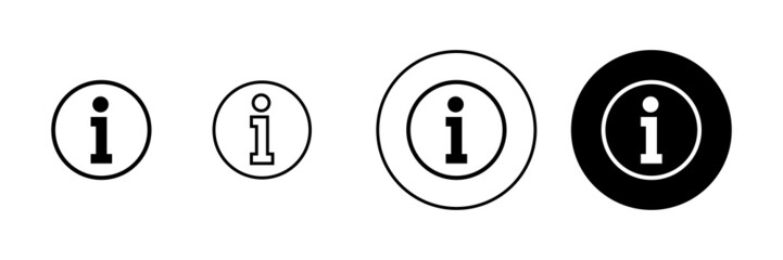 Info sign icons set. about us sign and symbol. Faq icon