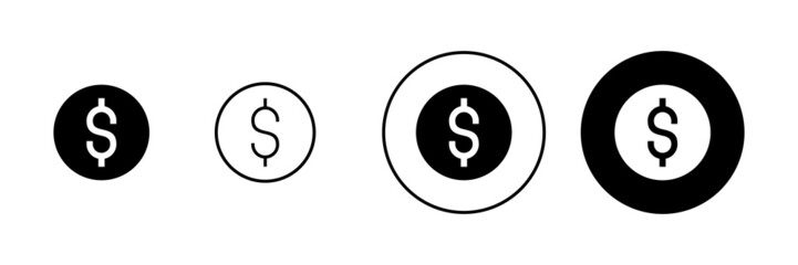 Money icons set. Money sign and symbol