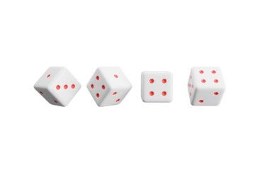 dice white multi-angled 3d